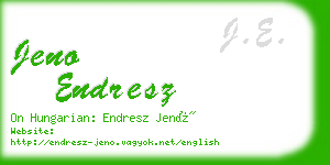 jeno endresz business card